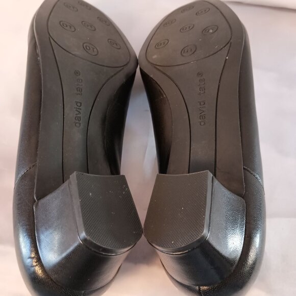 David Tate Supreme Black Nappa Leather Comfort Pump Low Heel Shoes 10W - Picture 6 of 12